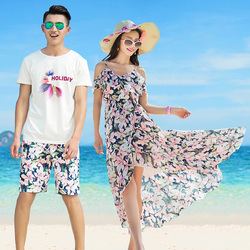 海边情侣装蜜月套装夏装女吊带长裙